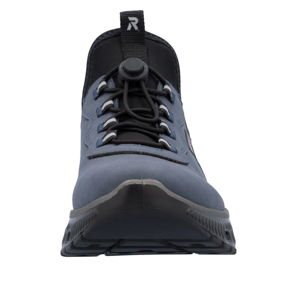 RIEKER Damen Sneaker Slipper blau M6065-12 EVA Sohle Gummizug