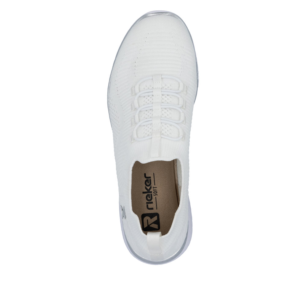 RIEKER Damen Sneaker Slipper weiß M5074-80 leicht luftig