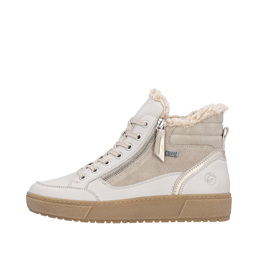 REMONTE Damen Stiefelette weiß beige D2T72-80 Leder mit TEX REMONTE Damen Stiefelette weiß beige D2T72-80 Leder mit TEX