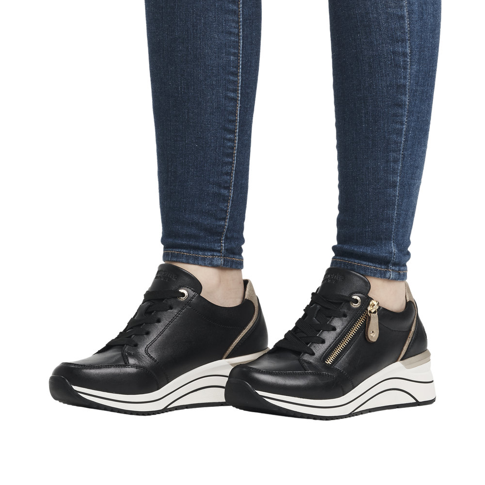 REMONTE Damen Sneaker schwarz D0T03-01 echt Leder REMONTE Damen Sneaker schwarz D0T03-01 echt Leder