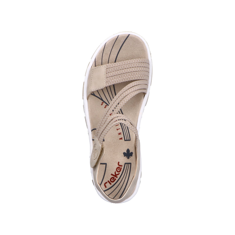 RIEKER Damen Sandale Trekking beige 68871-62 griffige Sohle