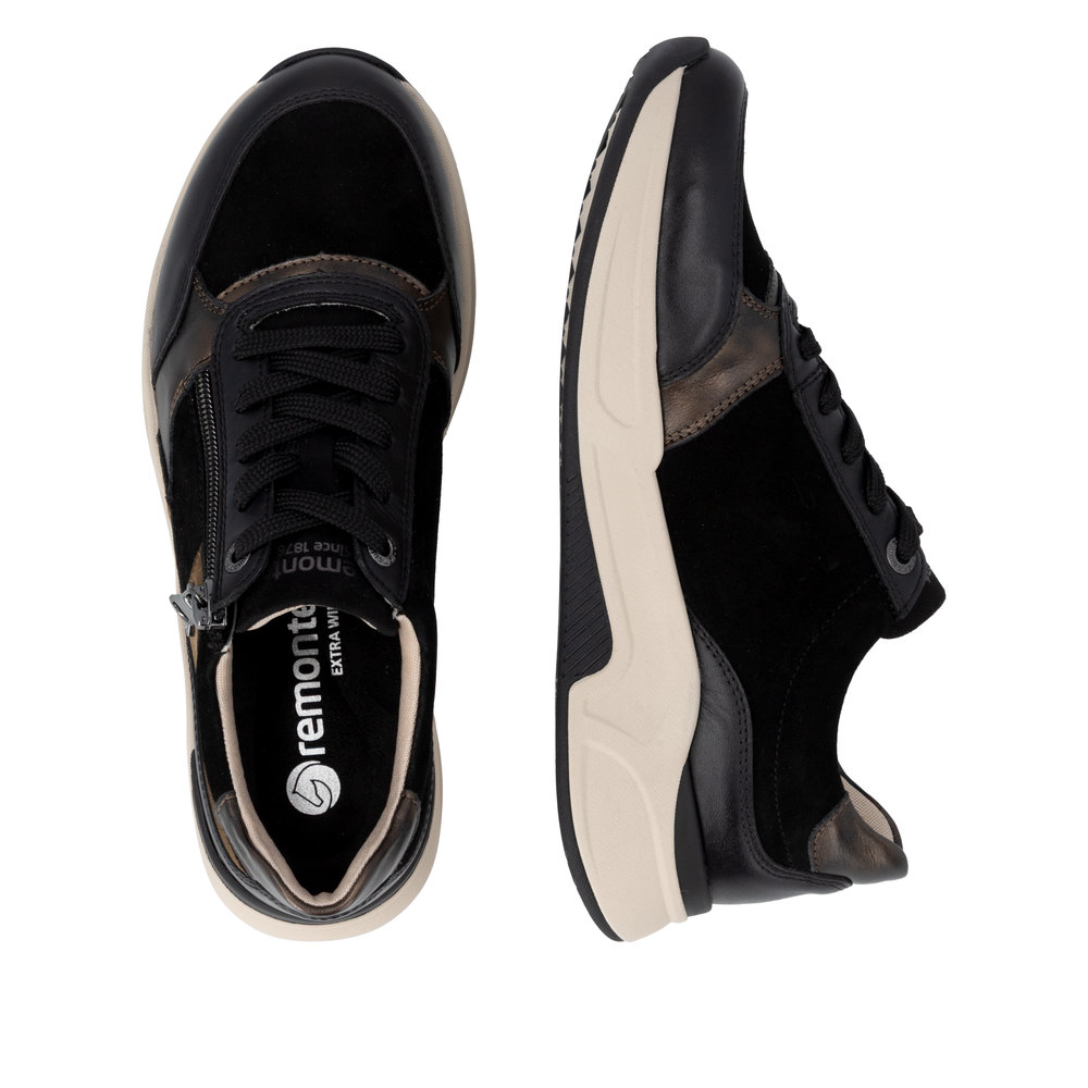 REMONTE Damen Sneaker schwarz braun D3V00-03 mit TEX