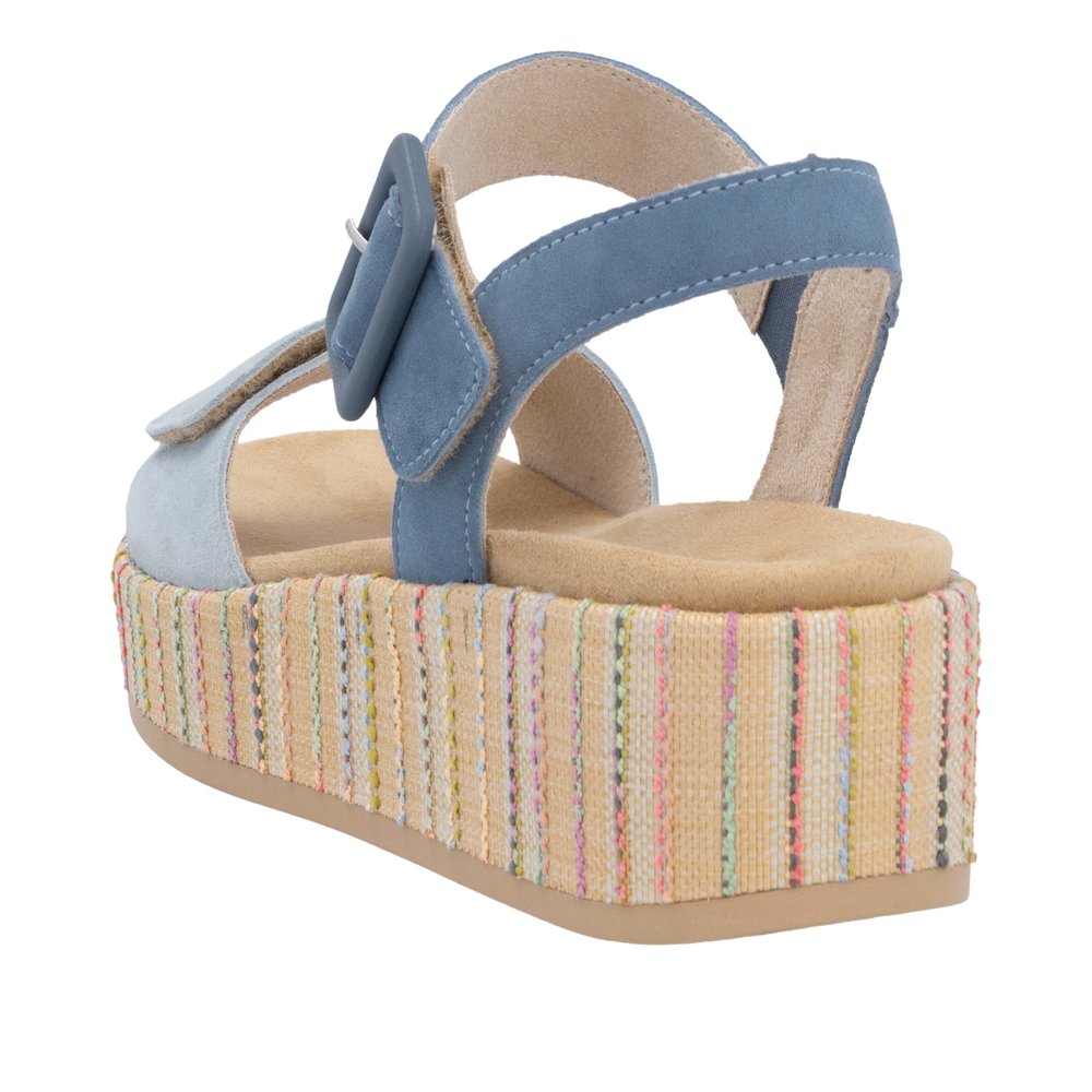 REMONTE Damen Sandale blau D1N54-12 echt Leder