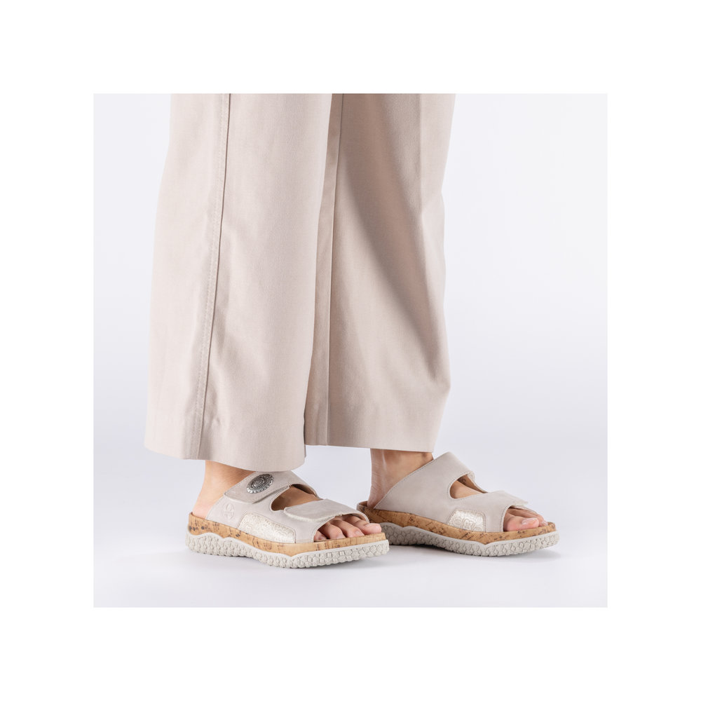 RIEKER Damen Pantolette beige V0302-60 extra weit