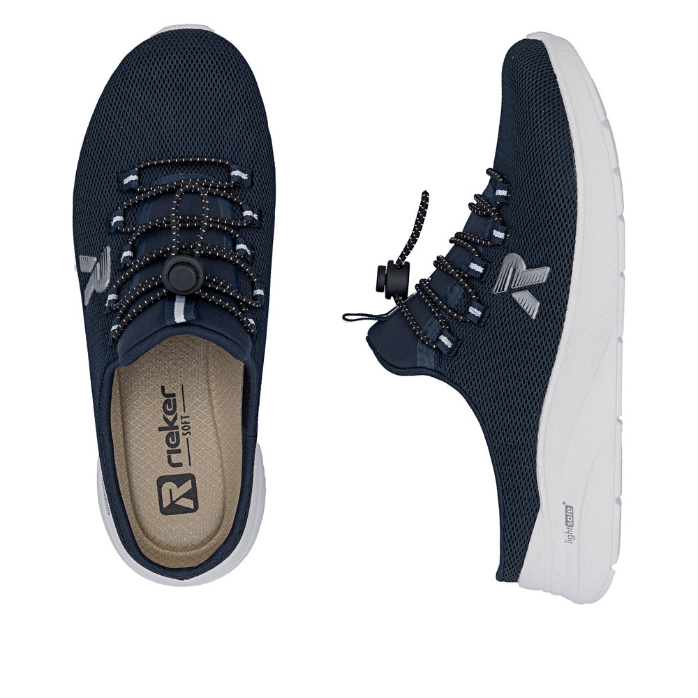 RIEKER Damen Sabot Slipper blau M8558-14 lose Einlage