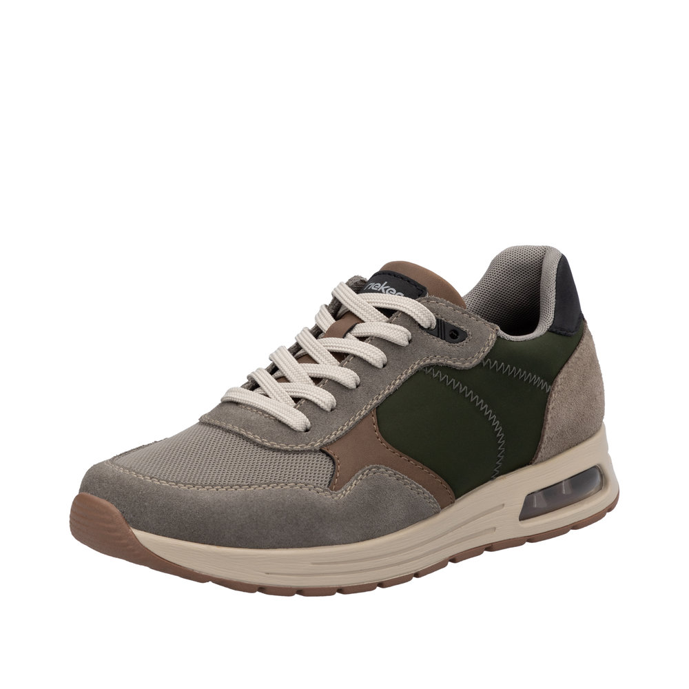 RIEKER Herren Sneaker beige grün B1000-60 lose Einlage