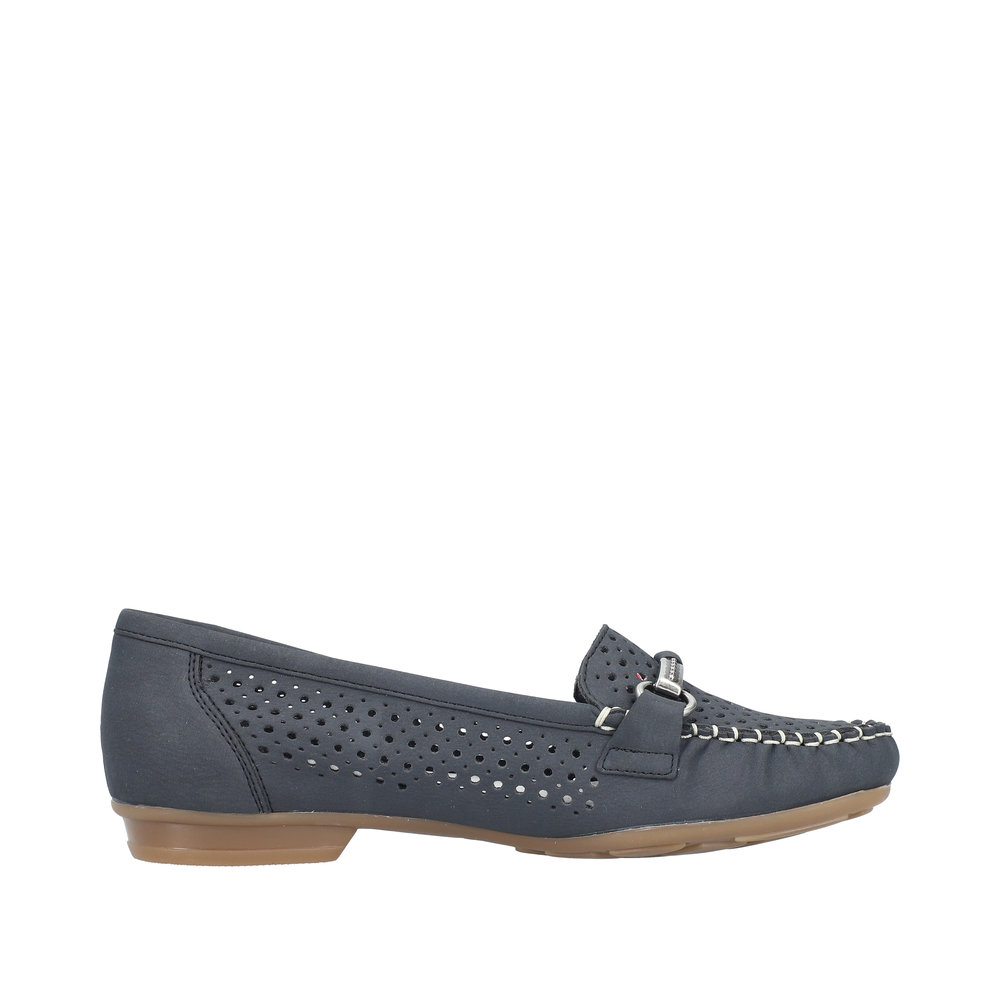 RIEKER Damen Loafer Mokassin dunkelblau 40065-15