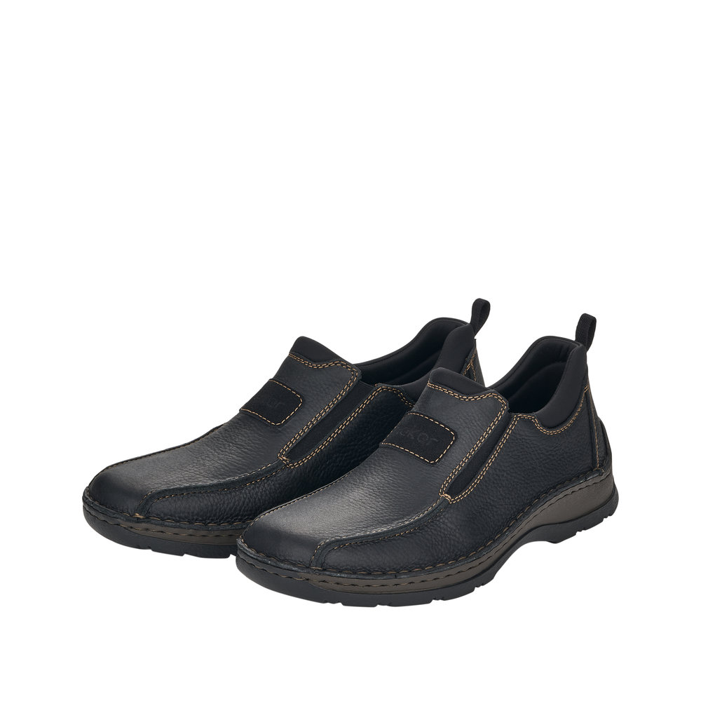 RIEKER Herren Slipper schwarz 05363-00 Leder