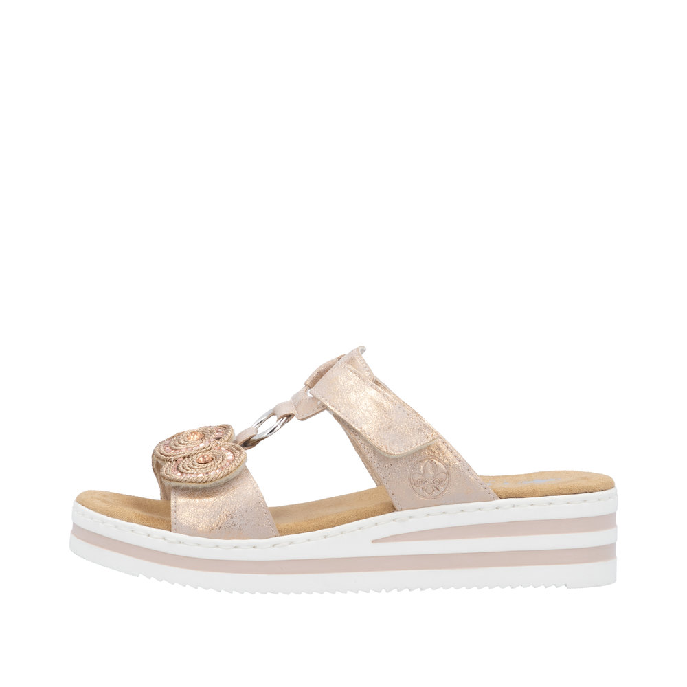 RIEKER Damen Pantolette gold rosegold V0200-90 RIEKER Damen Pantolette gold rosegold V0200-90