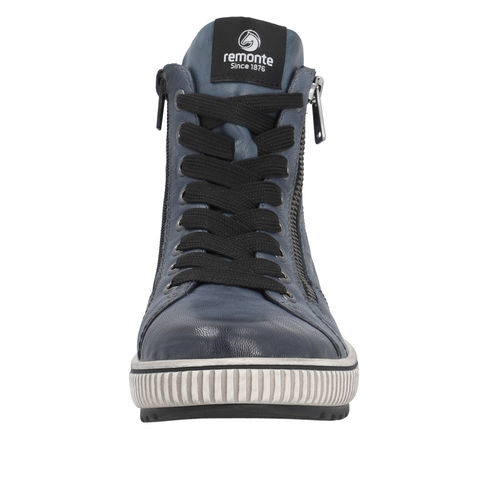 REMONTE Damen Stiefelette Blau D0772-14 Leder und TEX