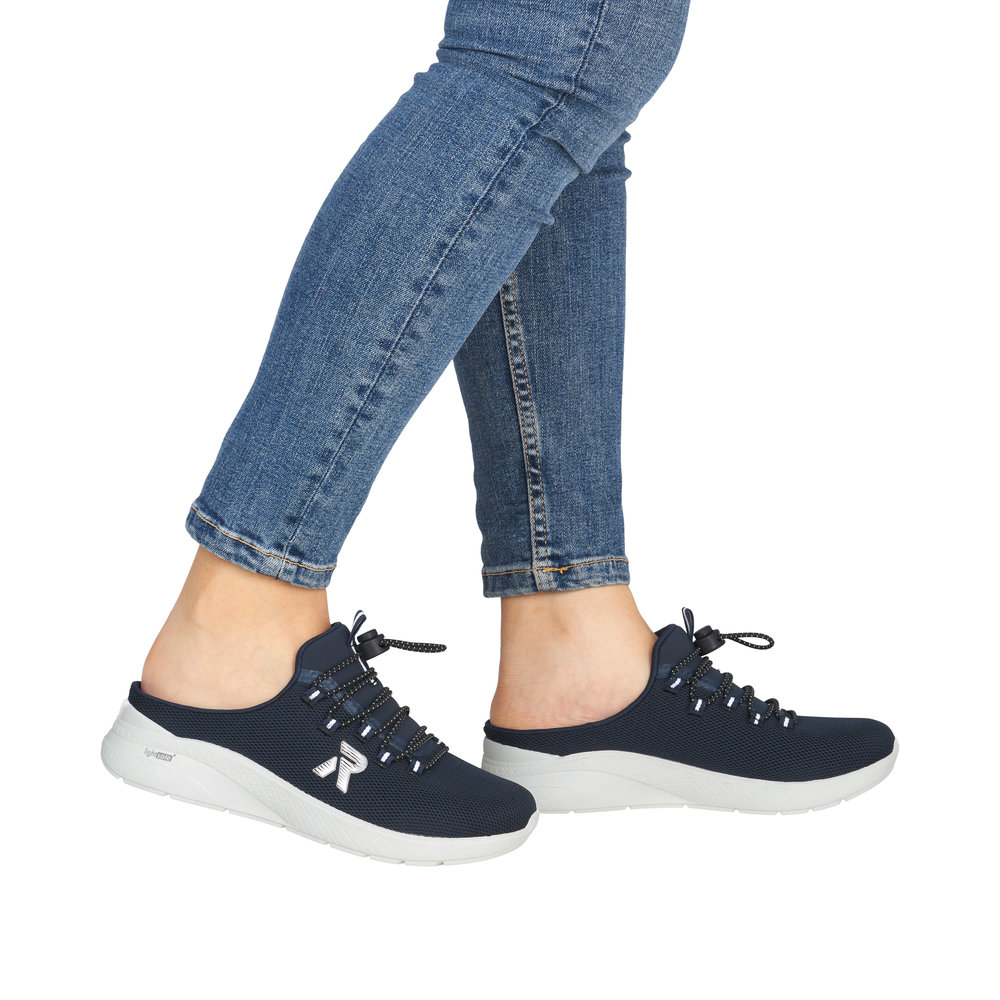 RIEKER Damen Sabot Slipper blau M8558-14 lose Einlage