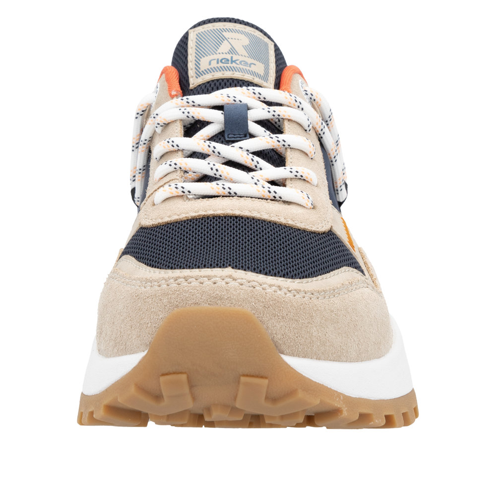 RIEKER Herren Sneaker blau beige U1300-14 kräftige Sohle