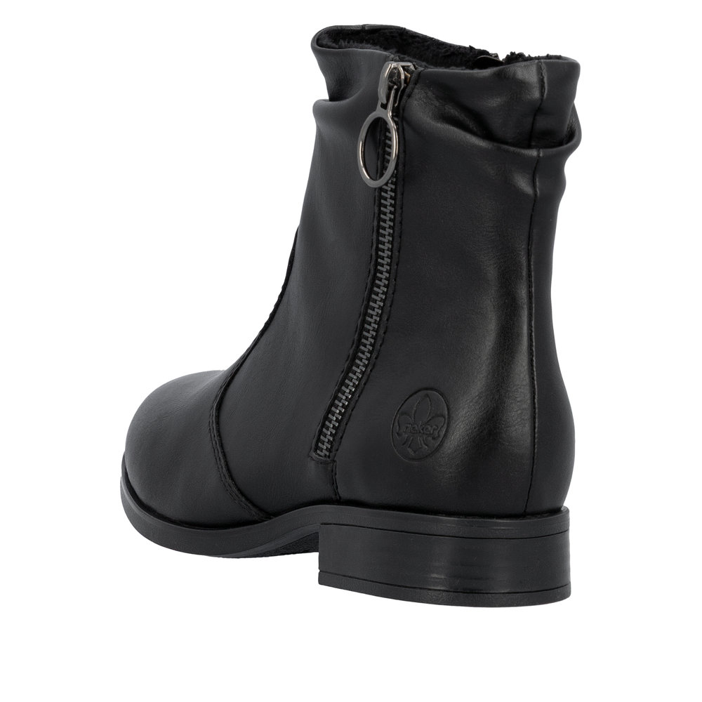 RIEKER Damen Stiefelette schwarz 77041-00 mit Reißverschluss