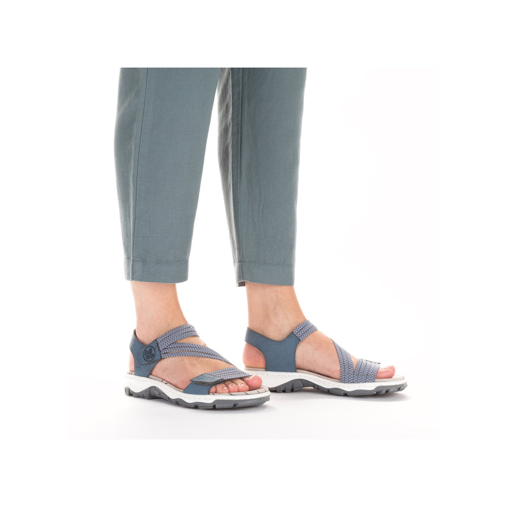 RIEKER Damen Sandalette Trekking blau 68871-14 Klettverschluss RIEKER Damen Sandalette Trekking blau 68871-14 Klettverschluss