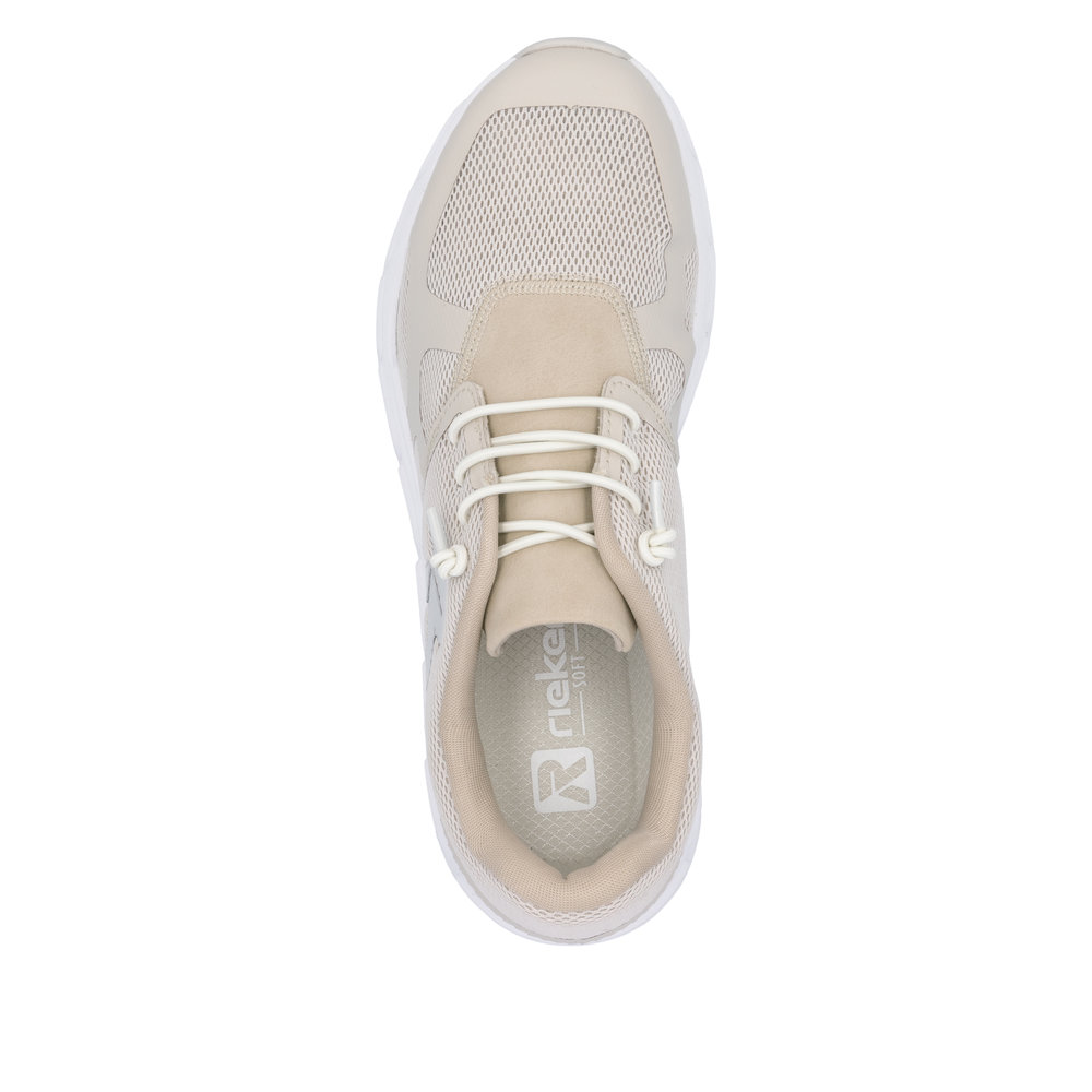 RIEKER Damen Sneaker Slipper beige M9000-60 Gummizug