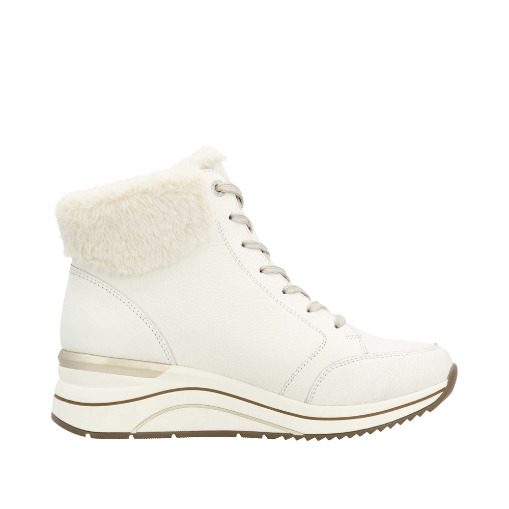 REMONTE Damen Boots Stiefelette Wollweiß D0T77-80 echt Leder