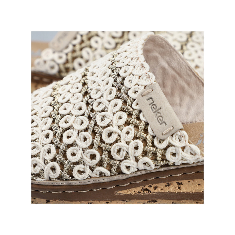 RIEKER Damen Pantolette beige gold 629X8-60