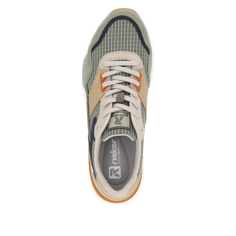 RIEKER Herren Sneaker grün orange U1402-54
