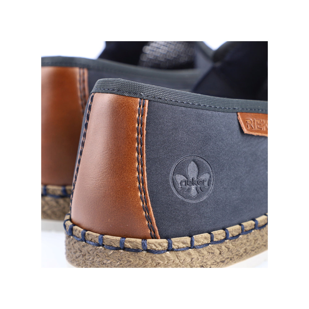 RIEKER Herren Slipper blau B5265-14 luftig