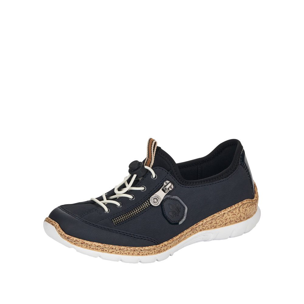 RIEKER Damen Sneaker Slipper blau N6263-14 Memosoft