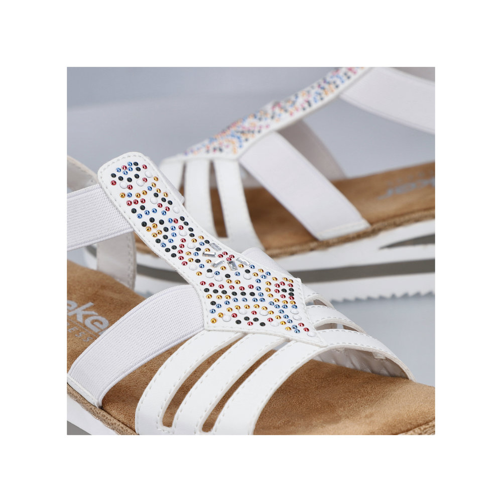 RIEKER Damen Sandale weiß V0240-80 Gummizug