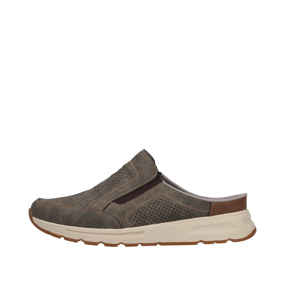RIEKER Herren Clogs Sabot braun grau B0760-25 lose Einlage