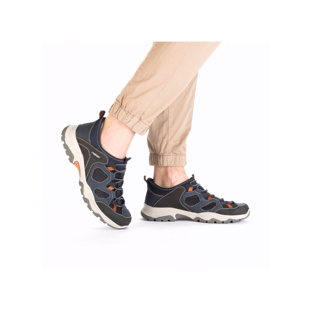 RIEKER Herren Sneaker Slipper blau B8350-14 Freizeitschuh
