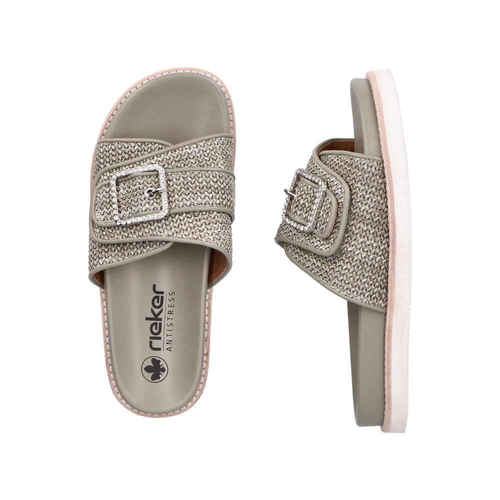 RIEKER Damen Pantolette olivgrün V9582-52