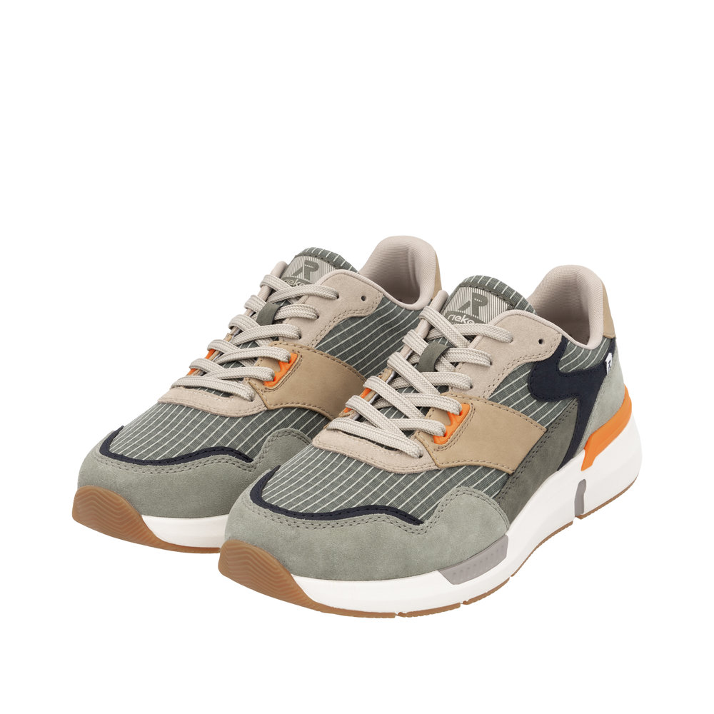 RIEKER Herren Sneaker grün orange U1402-54