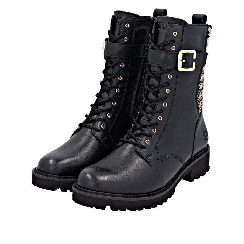 REMONTE Damen Boots Stiefelette schwarz D8658-03 mit Stretch