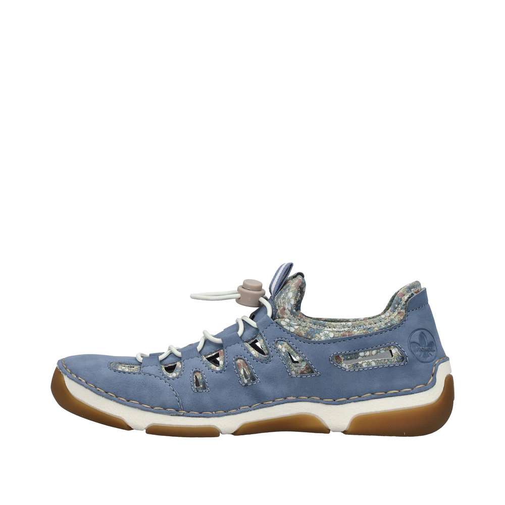 RIEKER Damen Sneaker Slipper blau 55956-10 luftig