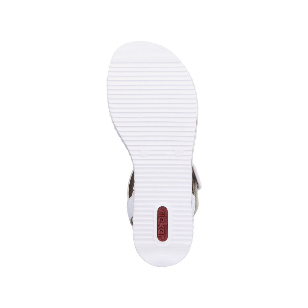 RIEKER Damen Sandale weiß beige V3660-60 mit Klettverschluss RIEKER Damen Sandale weiß beige V3660-60 mit Klettverschluss