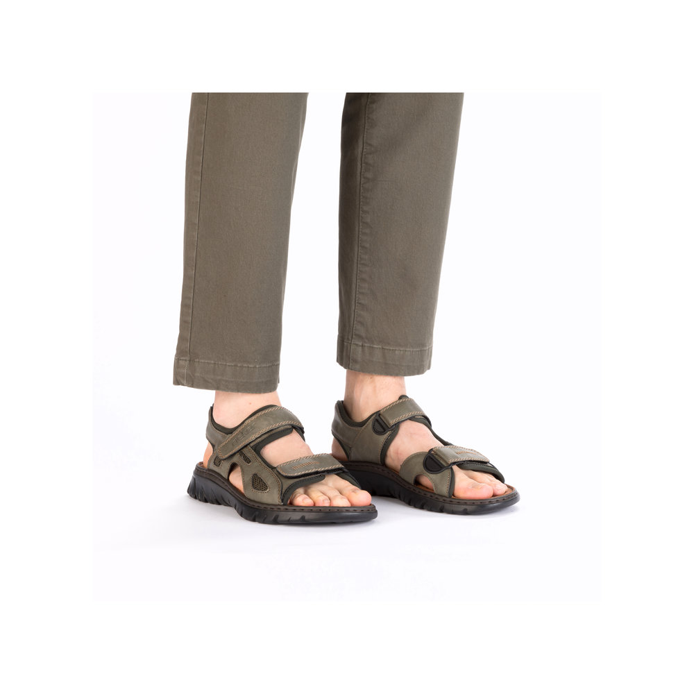 RIEKER Herren Sandalette Trekking grün 26761-54