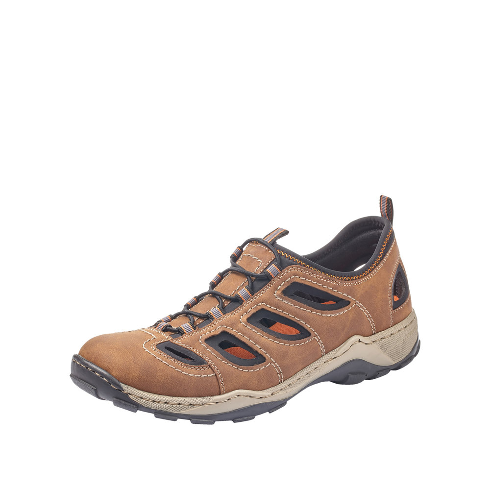 RIEKER Herren Sneaker Slipper braun 08065-25 mit Lochung