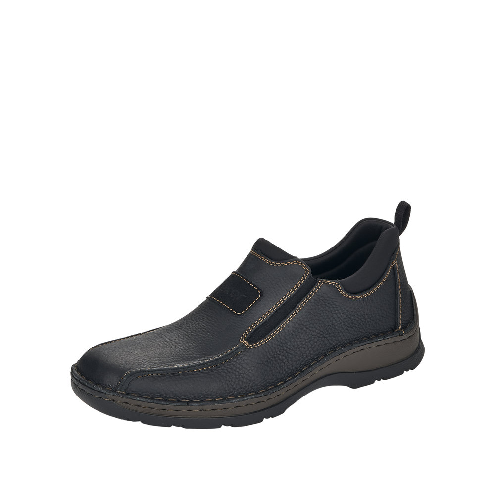 RIEKER Herren Slipper schwarz 05363-00 Leder