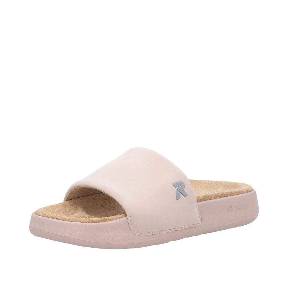 RIEKER Damen Pantolette rosa W3250-31 mit Lederfußbett