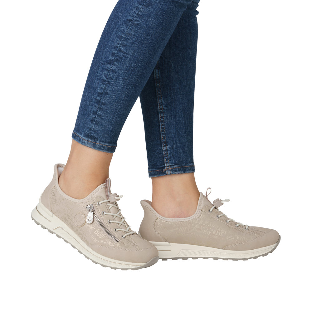 RIEKER Damen Sneaker Slipper beige N1455-62 Ready to Go