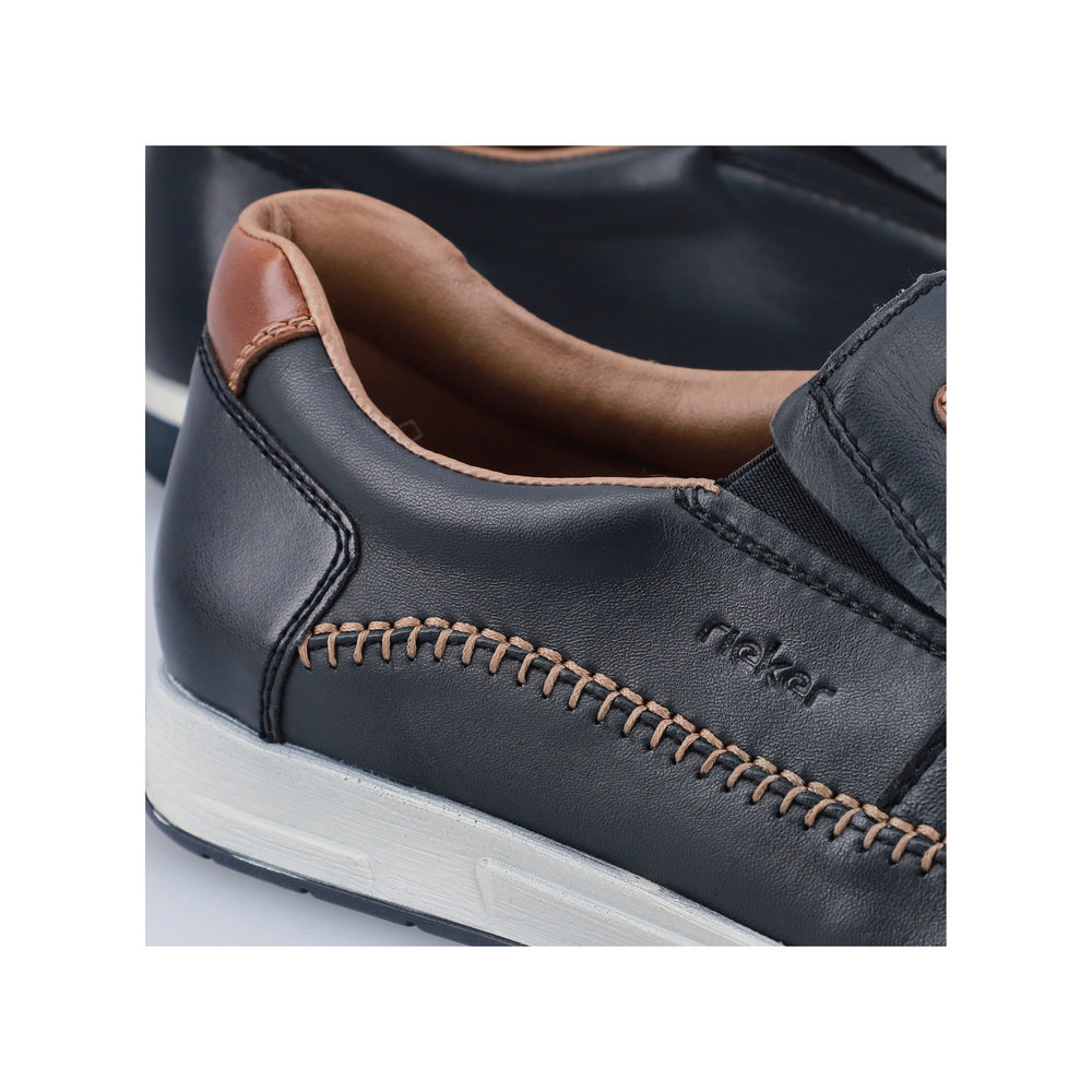 RIEKER Herren Slipper blau 11962-14 echt Leder