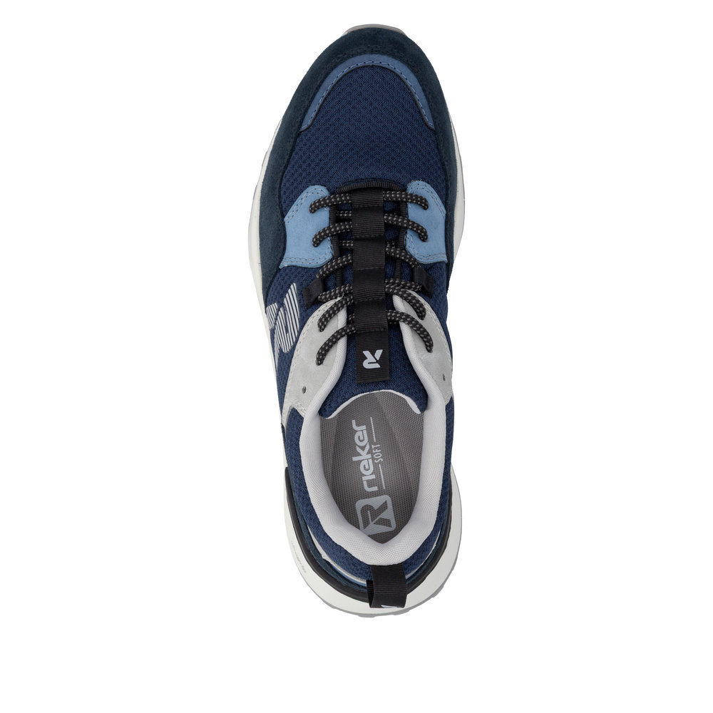 RIEKER Herren Sport Sneaker blau U1305-14 kräftige Sohle