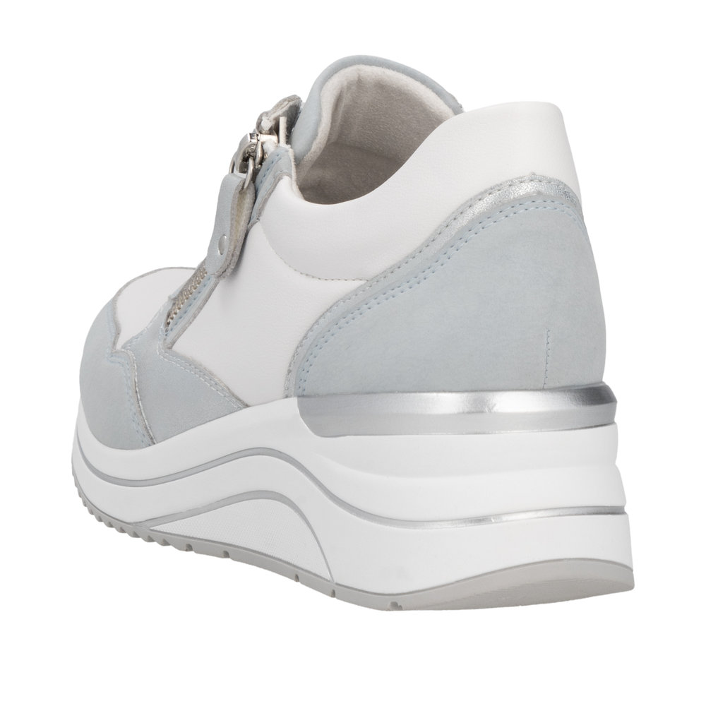REMONTE Damen Sneaker weiß hellblau D0T01-12 vegan