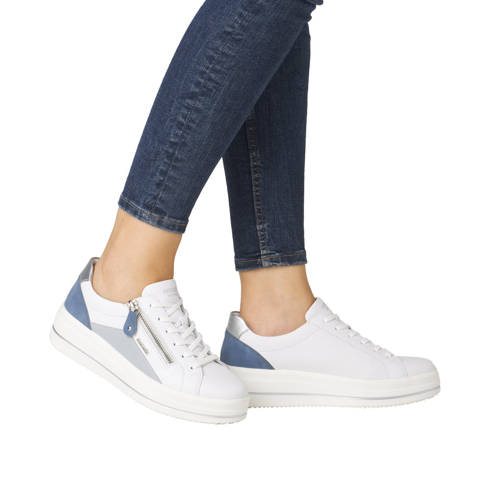 REMONTE Damen Sneaker weiß blau D1C01-84