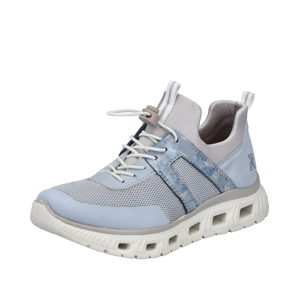 RIEKER Damen Sneaker Slipper blau M6061-12 vegan