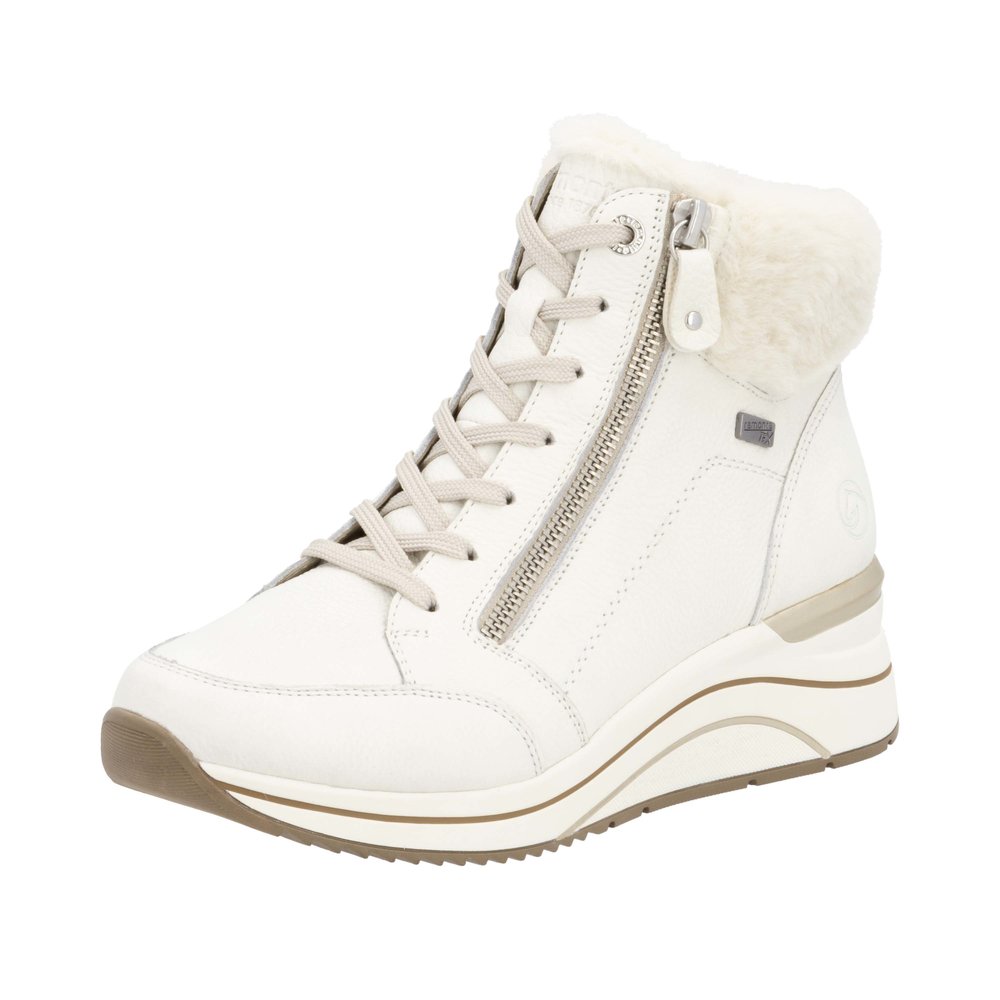 REMONTE Damen Boots Stiefelette Wollweiß D0T77-80 echt Leder