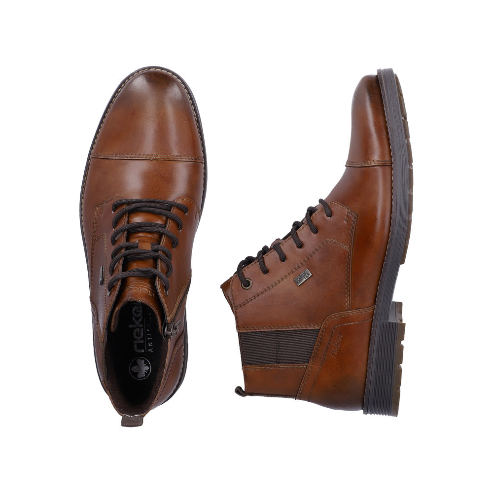 RIEKER Herren Stiefelette braun F4512-24 Leder und TEX