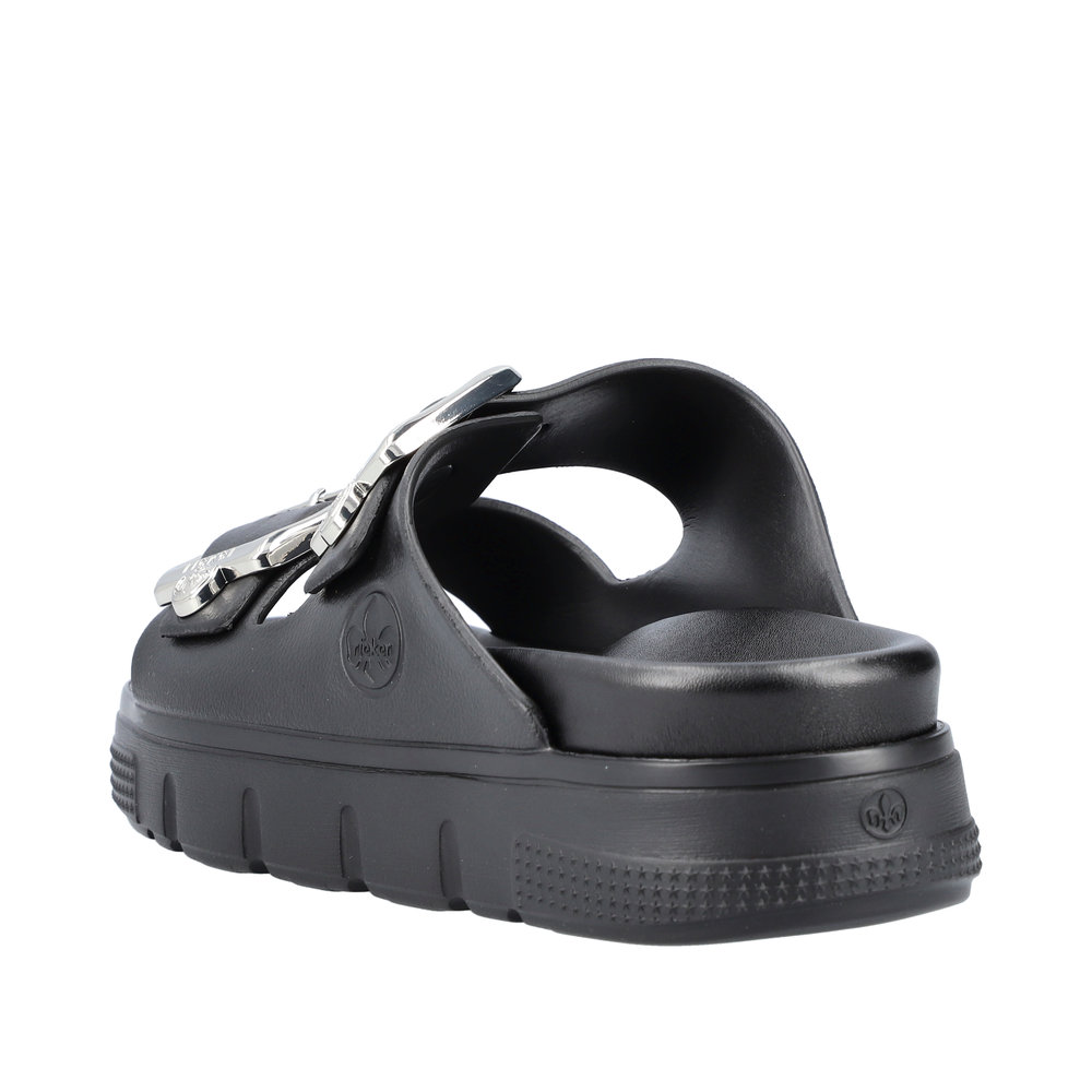 RIEKER Damen Pantolette Schwarz P2180-00 EVA Sohle