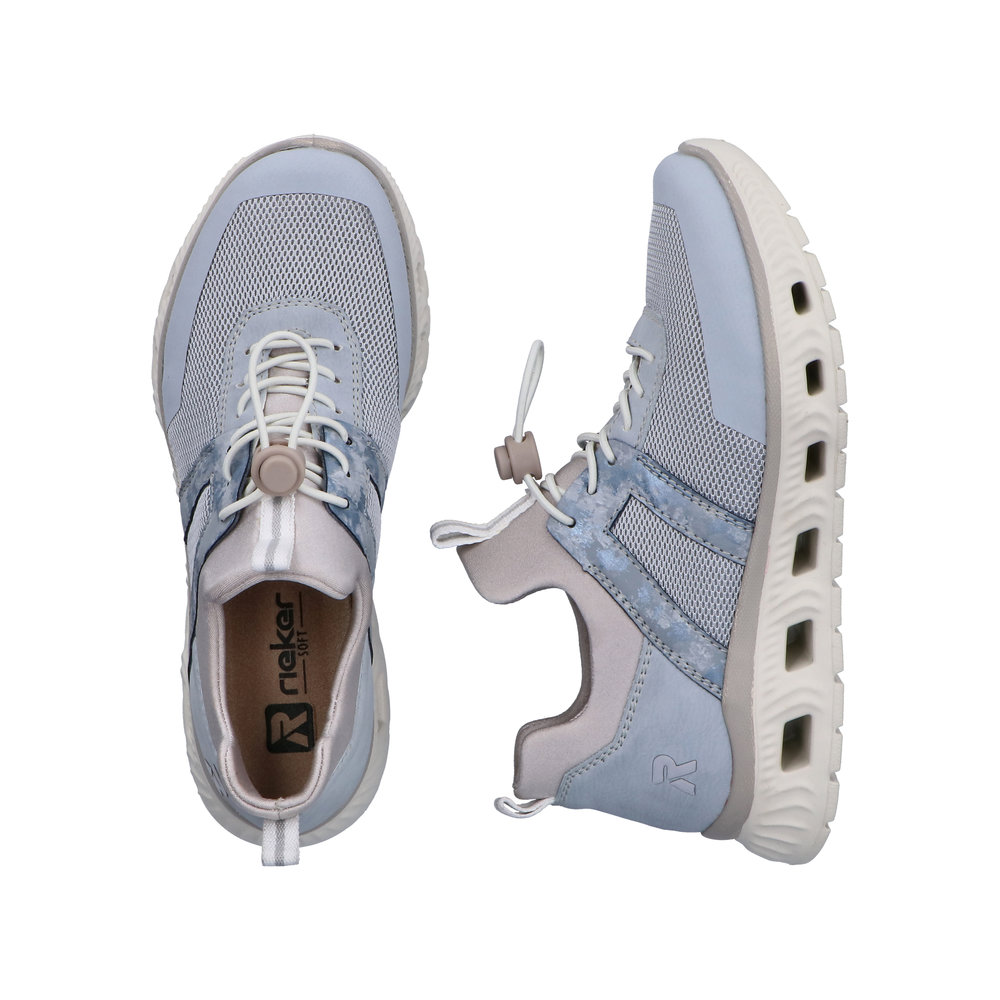 RIEKER Damen Sneaker Slipper blau M6061-12 vegan