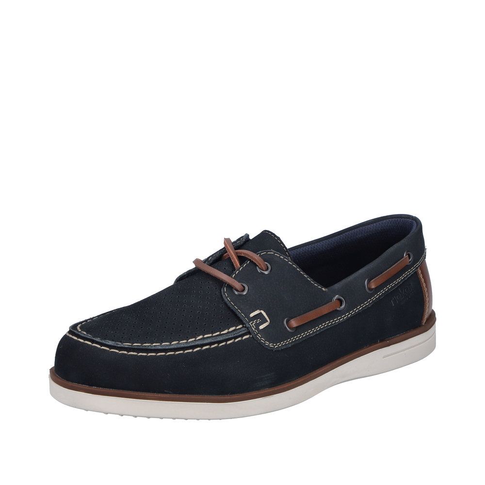 RIEKER Herren Halbschuh blau B2345-14 Bootsschuh