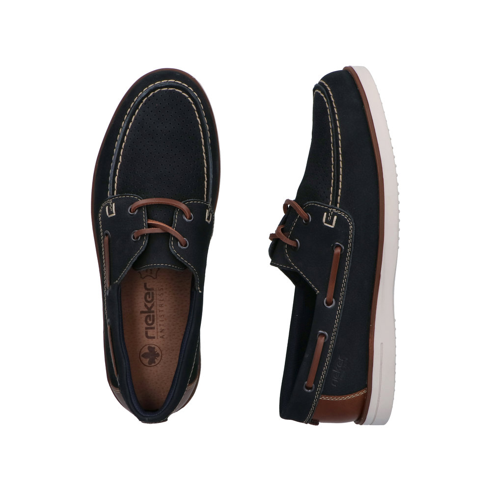RIEKER Herren Halbschuh blau B2345-14 Bootsschuh