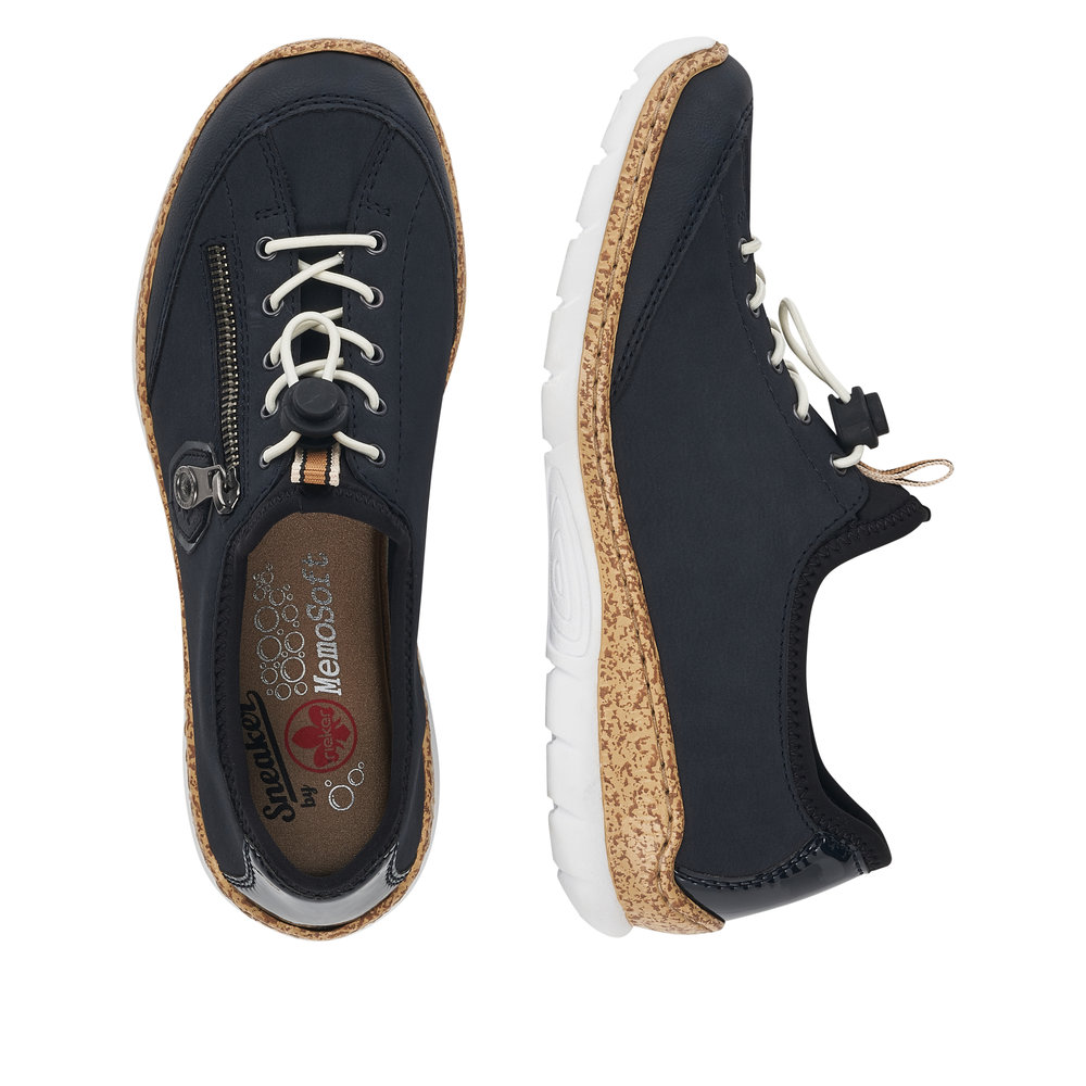 RIEKER Damen Sneaker Slipper blau N6263-14 Memosoft