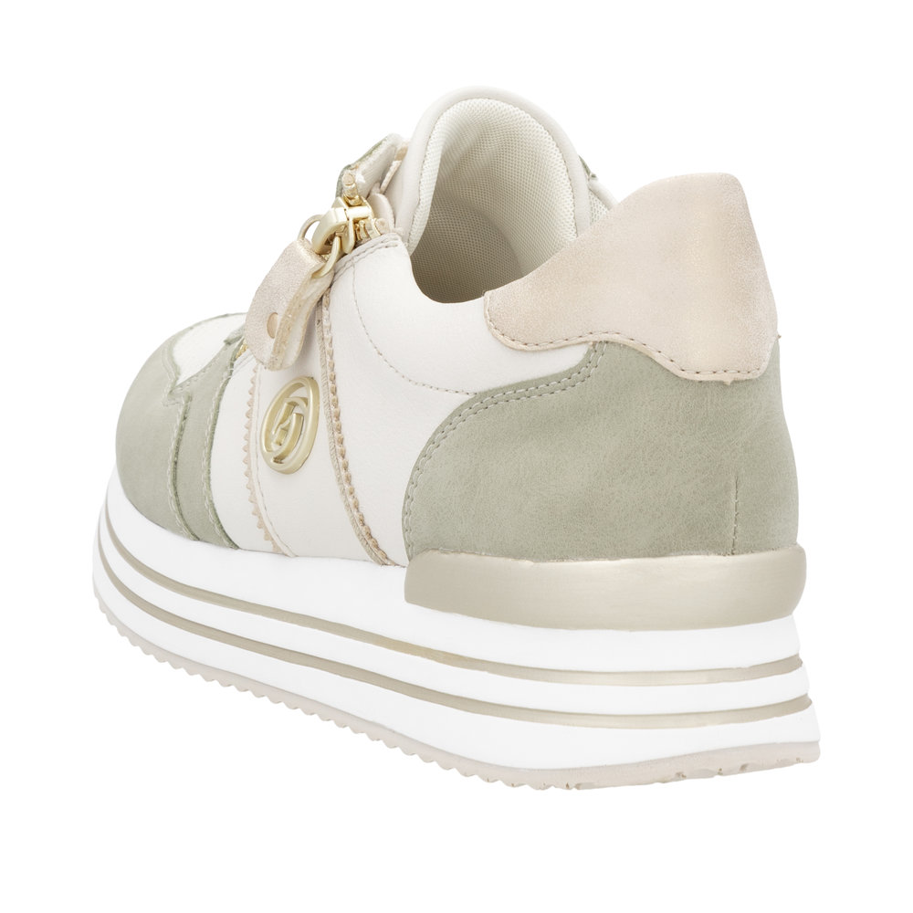 REMONTE Damen Sneaker weiß grün D1327-80 Plateausohle